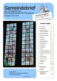 800 Jahre Dorfkirche - Evangelische Kirchengemeinde Alt-Tempelhof