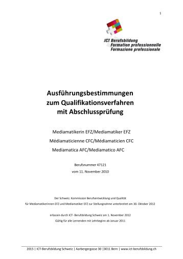 AusfÃ¼hrungsbestimmungen zum ... - ICT-Berufsbildung