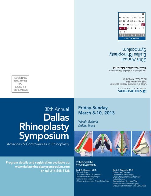 2013 Rhinoplasty Symposium Brochure - Dallas Rhinoplasty ...