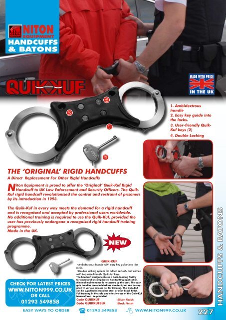 rigid handcuffs - Niton 999 Equipment