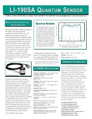 LI-COR Radiation Sensors Product Bulletins - NODC - NOAA