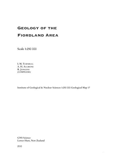 Geology of the Fiordland Area - GNS Science