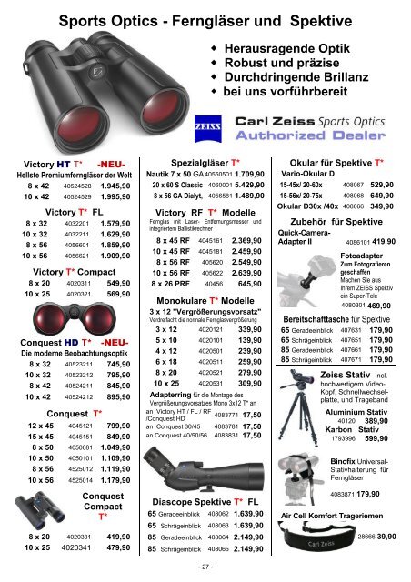 Katalog als PDF zum Download - bei Foto Huppert