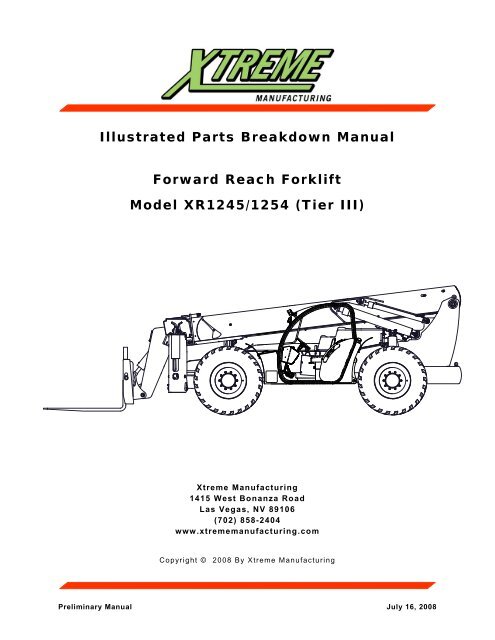 Numerical List of Parts Breakdowns â€“ Cont. - Xtreme Manufacturing