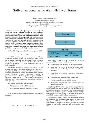 Softver za generisanje ASP.NET web formi - Infoteh