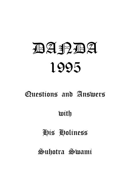 Danda 1995 - Suhotra Maharaja Archives