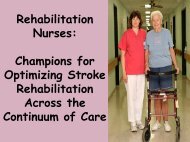 Stroke Rehabilitation Across the Continuum of Care