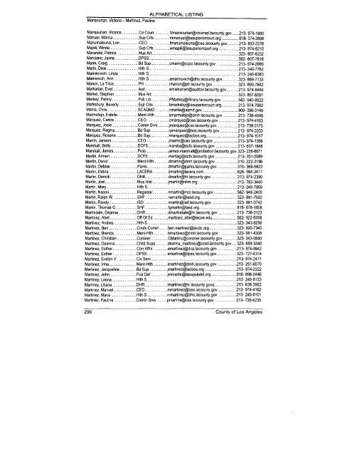 Los Angeles County Telephone Directory - 2009 (Name ... - Home