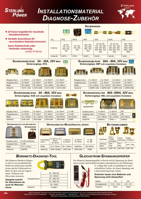 Aufgrund ständiger Forschung und ... - Sterling Power Products