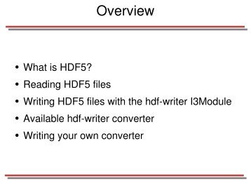 HDF5 analysis file format - DESY