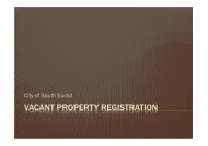 Vacant Property Registration Support Present - City of South Euclid