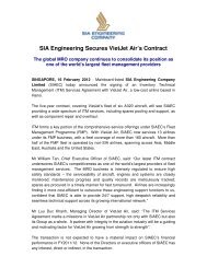 SIA Engineering Secures VietJet Air's Contract