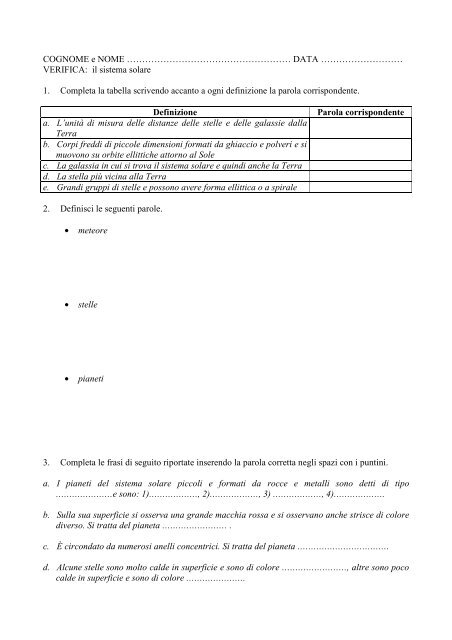 Sistema solare[d] - Scuolavicospinea.it