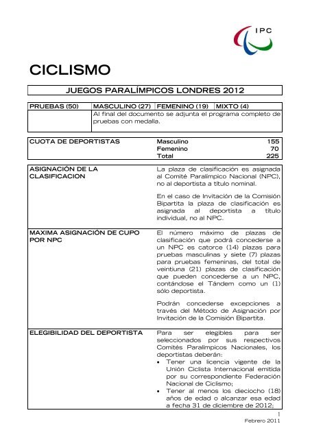 Descarga Criterios de Clasificacion IPC Ciclismo - ComitÃ© ...