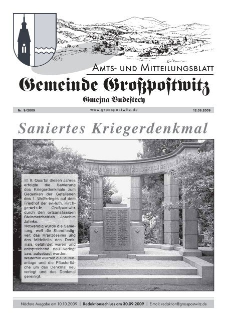 September – Oktober Herzlichen Glückwunsch - Großpostwitz