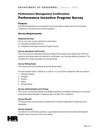 Performance Incentive Program Survey