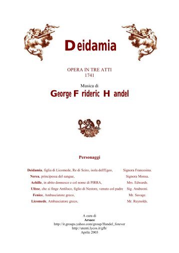 Deidamia - George Frideric Handel