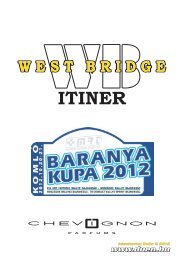 West Bridge ITINER - DuEn RALLY oldala