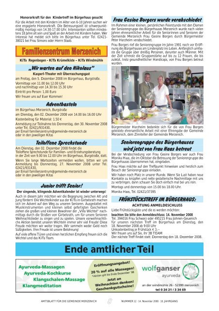 Amtsblatt für die Gemeinde - Gemeinde Merzenich