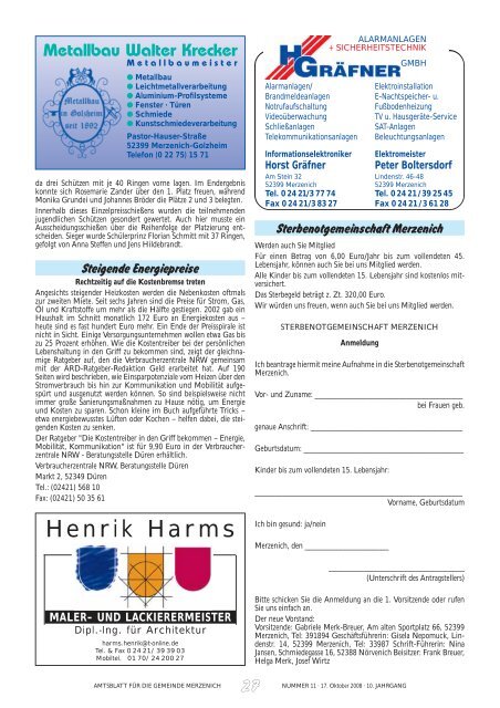 Amtsblatt für die Gemeinde - Gemeinde Merzenich