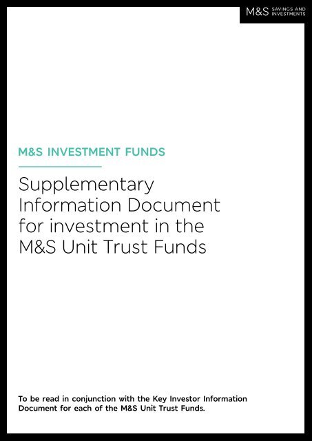 Supplementary Information Document - M&S Bank - Marks & Spencer