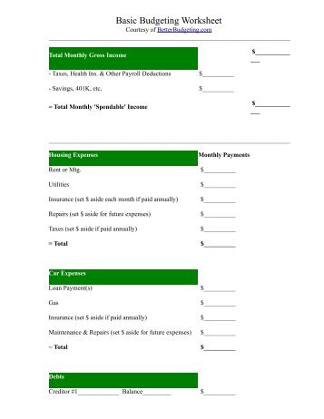 free budget spending worksheet monthly household budgeting monthly household budget sheet