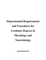 Graduate Program Guidelines - Physiology and Neurobiology ...