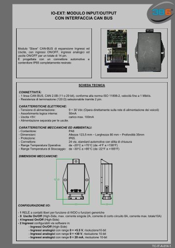 io-ext: modulo input/output con interfaccia can bus - 3b6.it