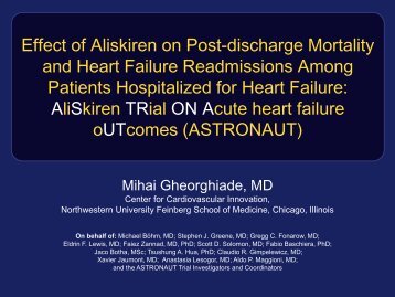 Effect of Aliskiren on Post-discharge Mortality and Heart Failure ...