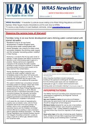 WRAS newsletter - 2011 - Water Regulations Advisory Scheme