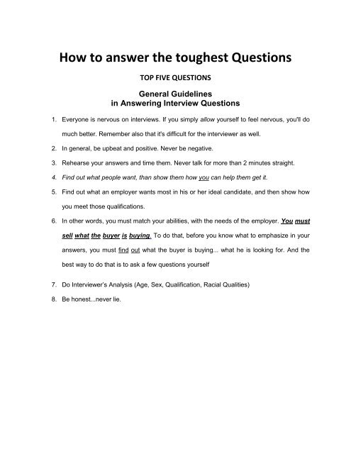 How to answer the toughest Questions - ilmkidunya