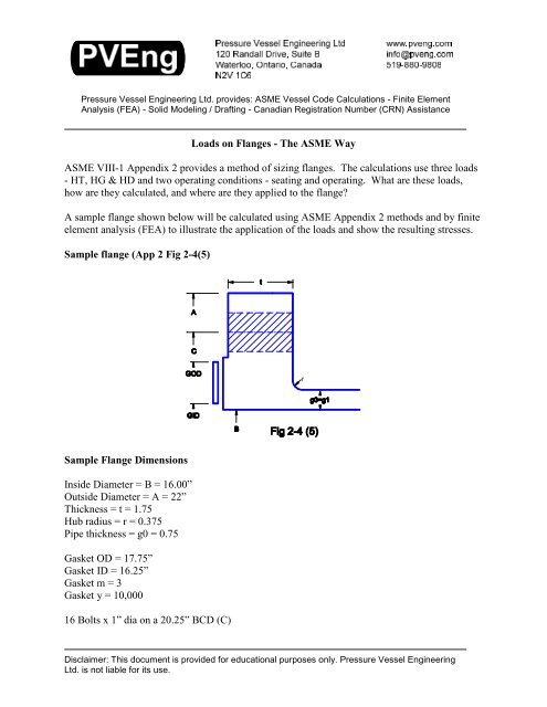 Loads on Flanges - PVEng