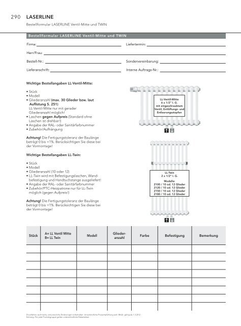 Technik und Preise LASERLINE RÃ¶hrenradiatoren [pdf; 2.03 MB]