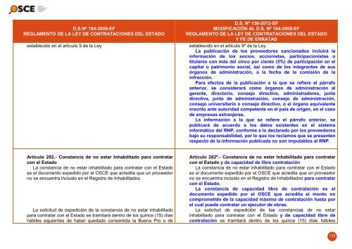 CUADRO COMPARATIVO DEL REGLAMENTO DE LA LEY ... - OSCE