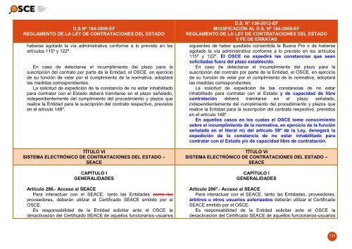 CUADRO COMPARATIVO DEL REGLAMENTO DE LA LEY ... - OSCE