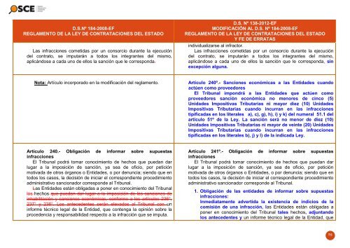 CUADRO COMPARATIVO DEL REGLAMENTO DE LA LEY ... - OSCE