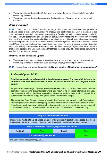 Core Strategy Options - Dorsetforyou.com