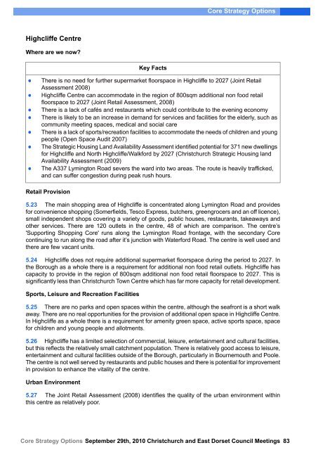 Core Strategy Options - Dorsetforyou.com