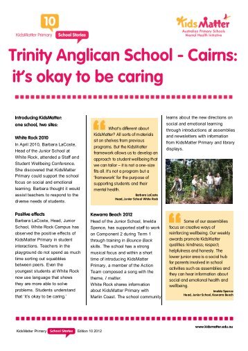 Trinity Anglican School - Cairns story [378KB]pdf - KidsMatter