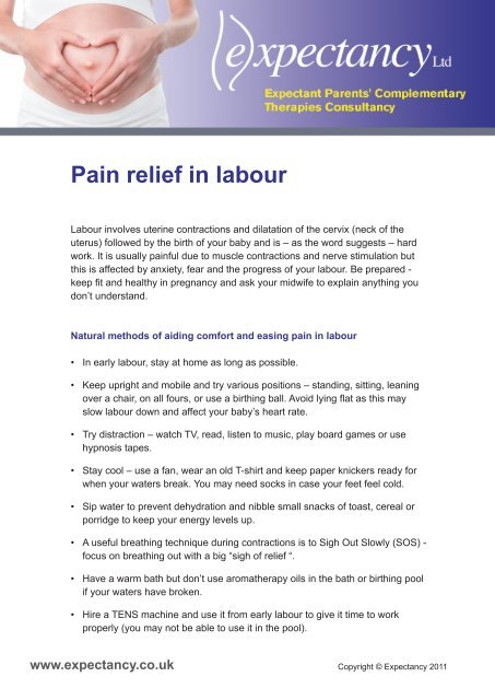 Pain relief in labour - Expectancy