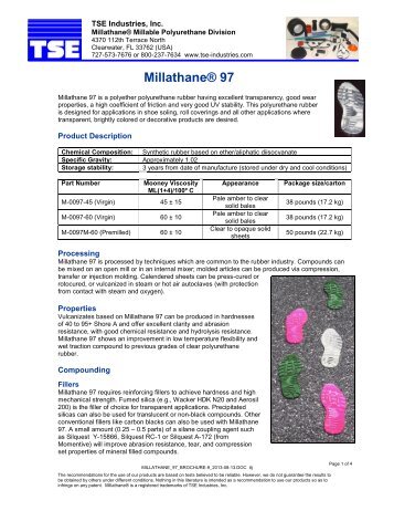 Millathane 97 brochure - TSE Industries, Inc.