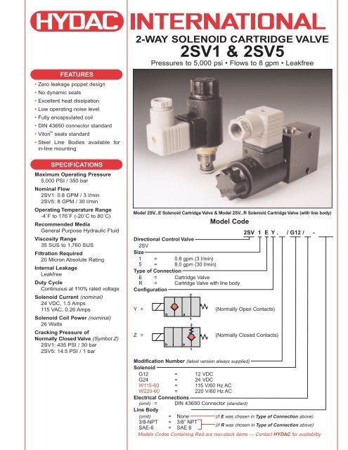 2-way Solenoid Cartridge Valves - Airline Hydraulics