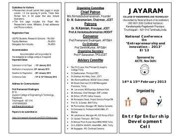 Patrons - Jayaram College of Engineering and Technology