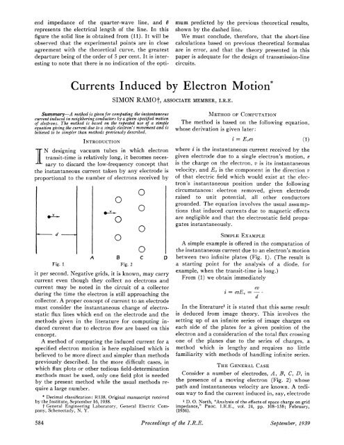 Currents Induced by Electron Motion* - LArTPC DocDB