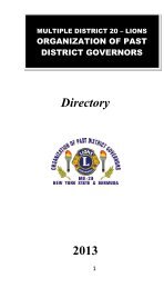 Directory 2013 - Lions District 20