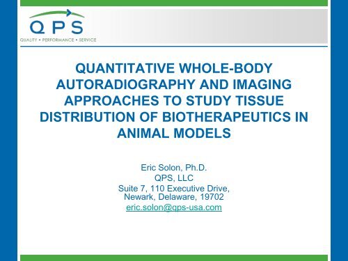 Quantitative Whole–body Autoradiography - AAPS