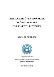 Bibliografi över slovakisk skönlitteratur översatt till ... - Slaviska språk