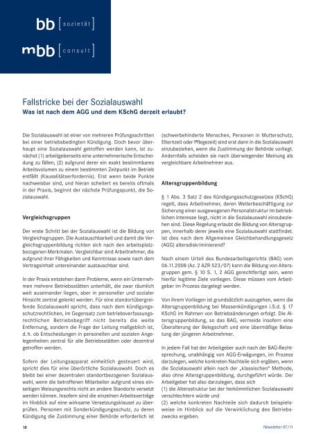 Fallstricke bei der Sozialauswahl