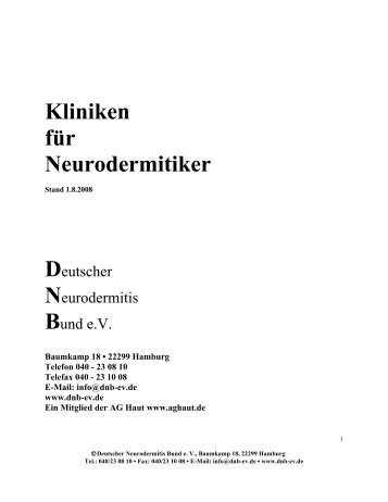 Kliniken für Neurodermitiker - Hautsache