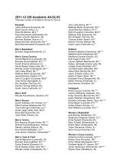 Complete list of USI's Academic All-GLVC honorees
